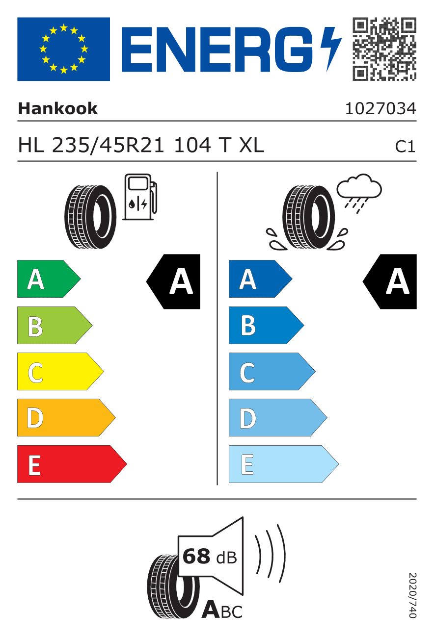 Märgis — Hankook Ventus S1 Evo 3 EV (K127E) 235/45 R21 104T