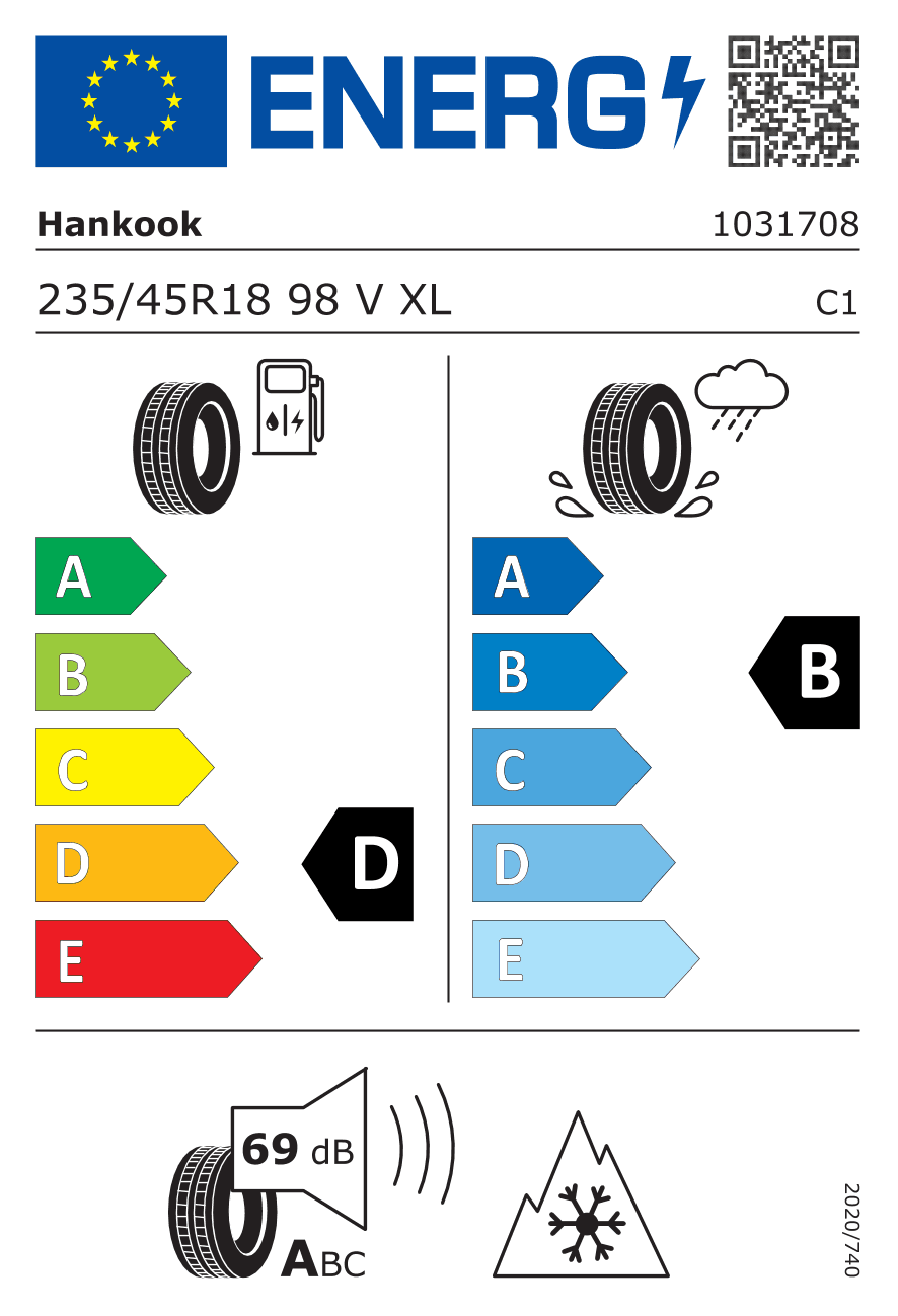 Label — Hankook Ion I*cept (IW01) 235/45 R18 98V