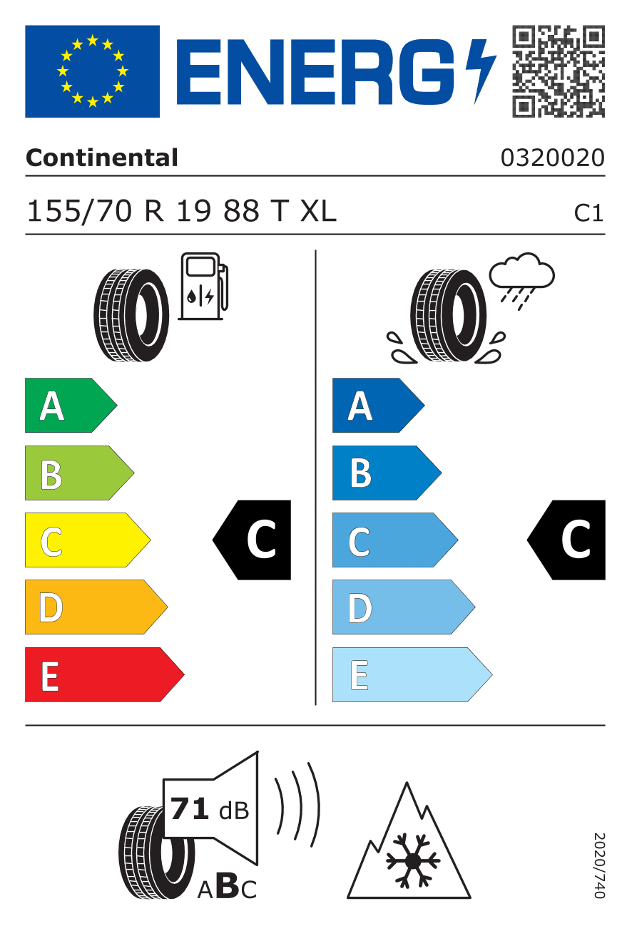 Märgis — Continental Wintercontact TS870 155/70 R19 88T