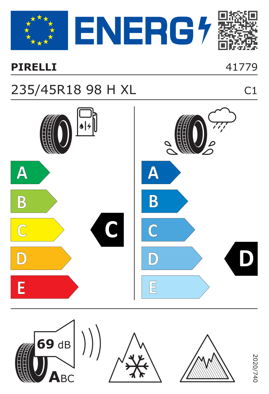 Märgis — Pirelli Winter Ice Zero Asimmetrico 235/45 R18 98H