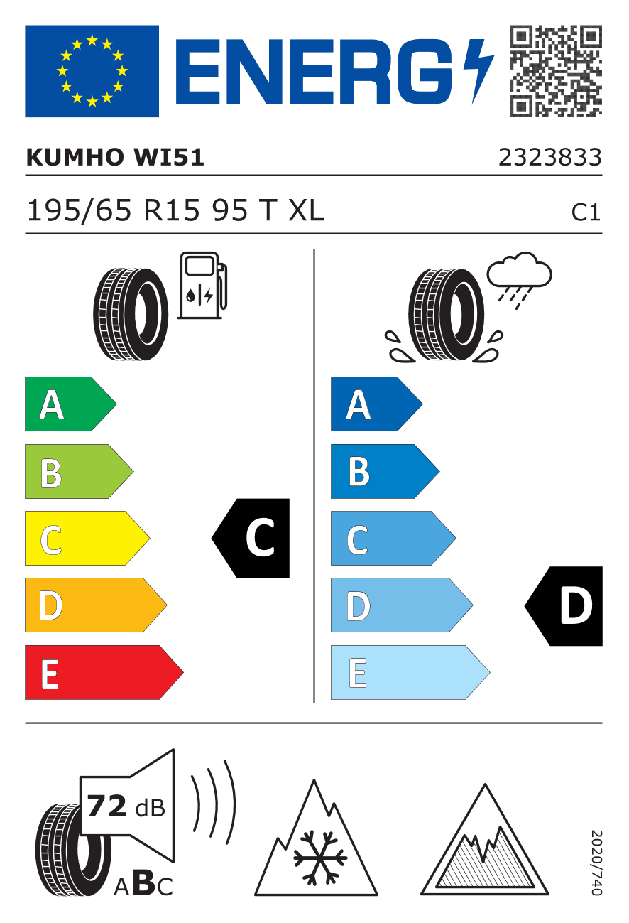 Märgis — Kumho Wintercraft Ice WI51 195/65 R15 95T