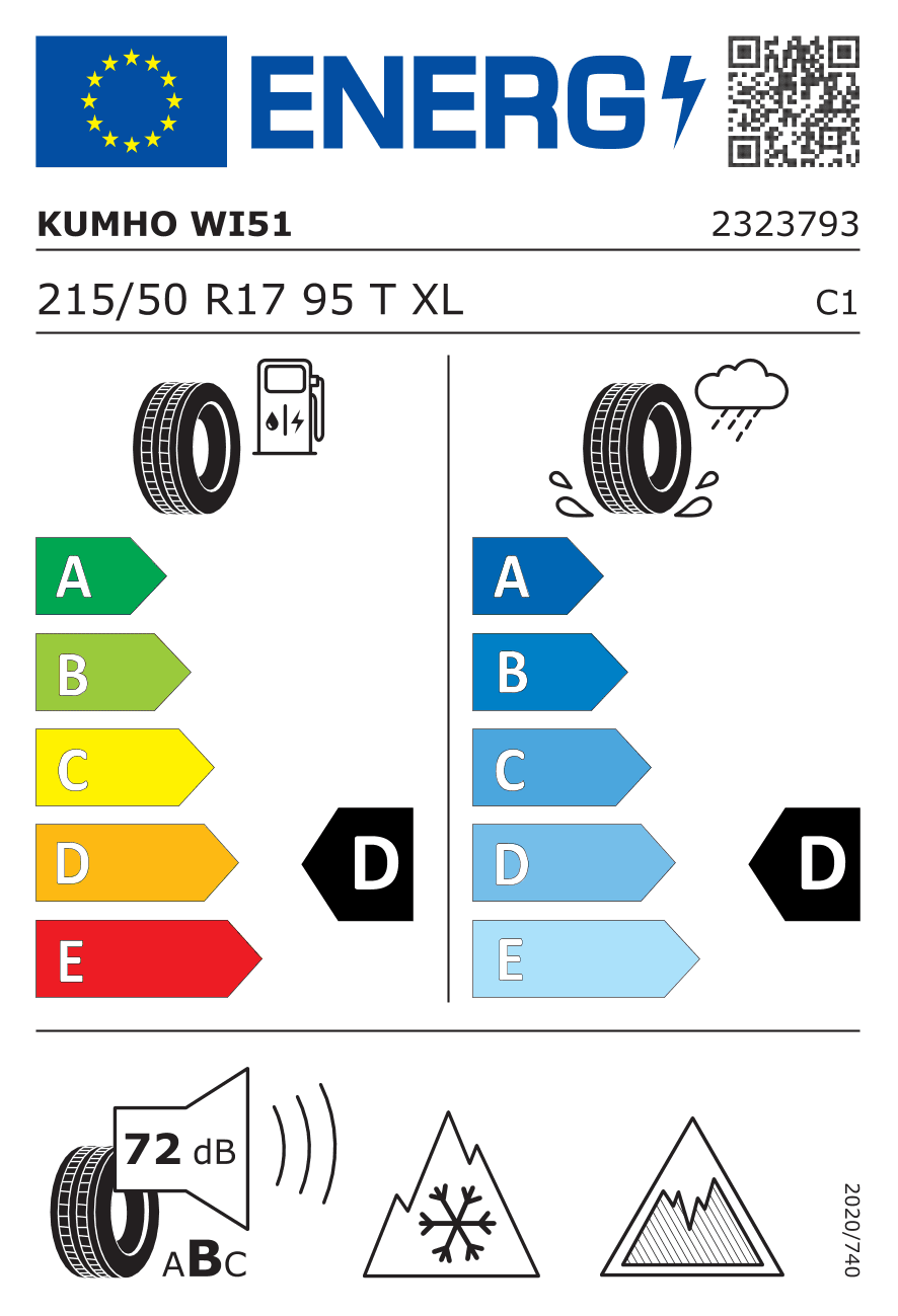 Märgis — Kumho Wintercraft Ice WI51 215/50 R17 95T