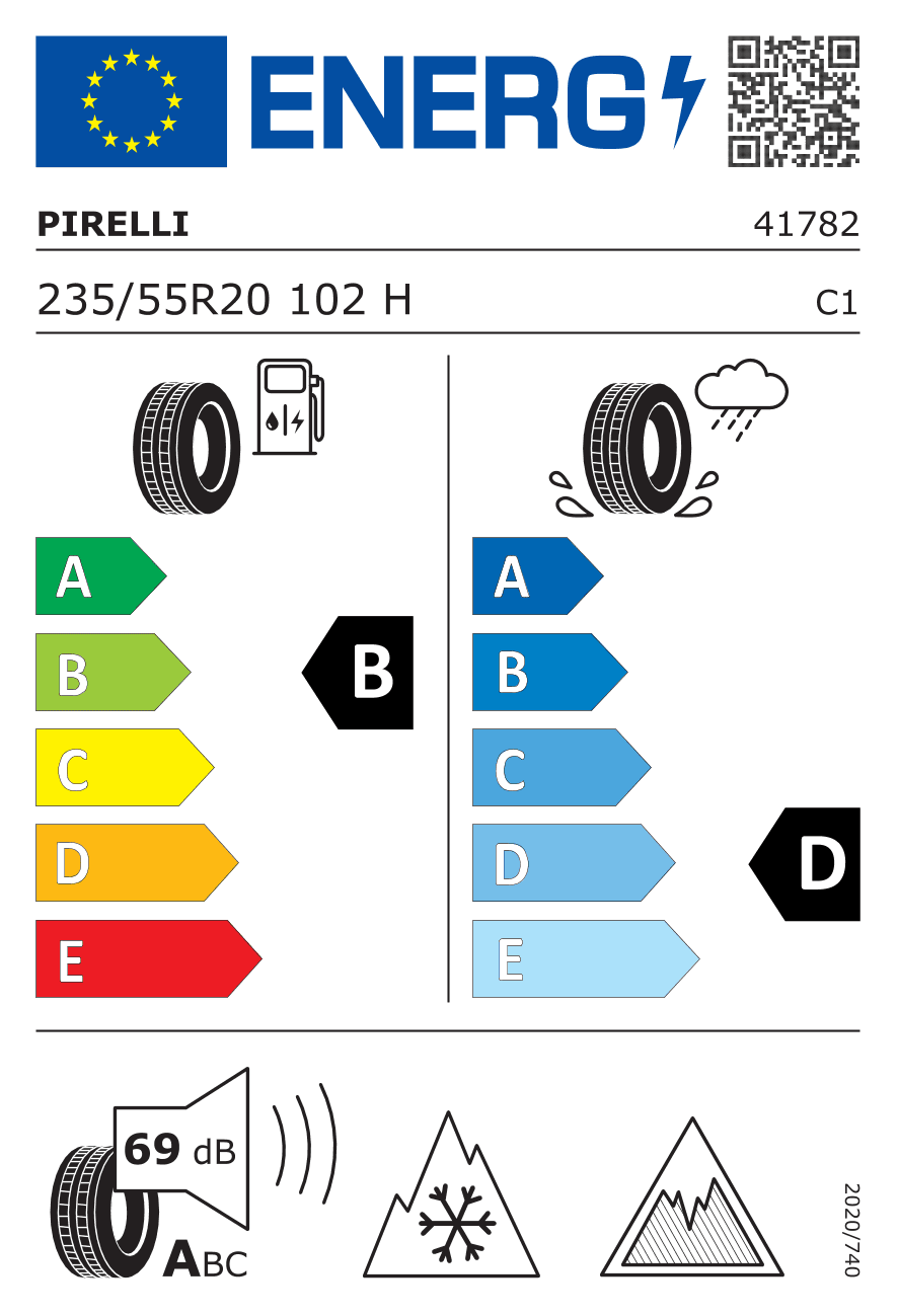 Märgis — Pirelli Winter Ice Zero Asimmetrico 235/55 R20 102H