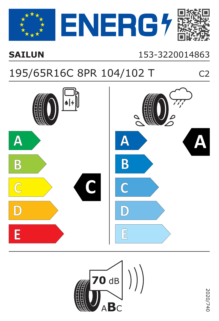 Label — Sailun Commercio Pro 195/65 R16C 104/102T