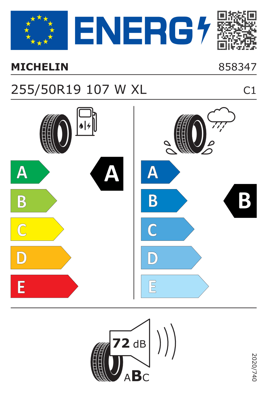 Märgis — Michelin E-Primacy 255/50 R19 107W