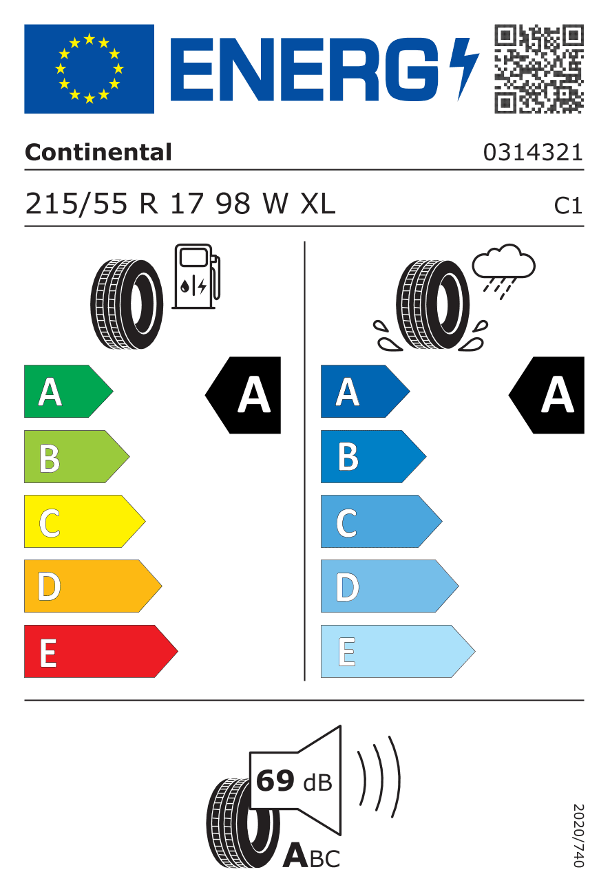 Märgis — Continental Ultracontact Nxt 215/55 R17 98W