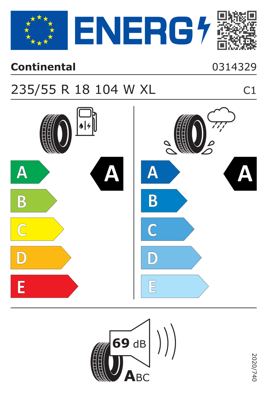 Märgis — Continental Ultracontact Nxt 235/55 R18 104W