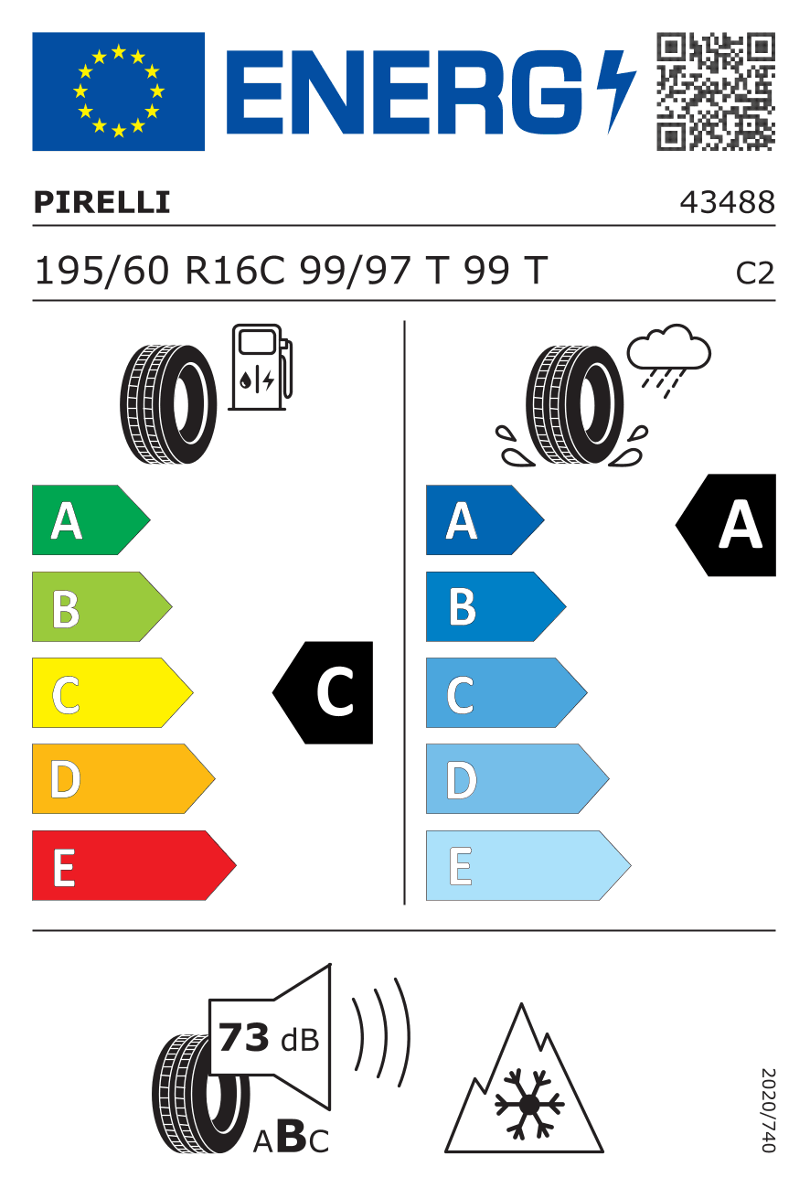 Märgis — Pirelli Carrier Winter 195/60 R16C 99/97T