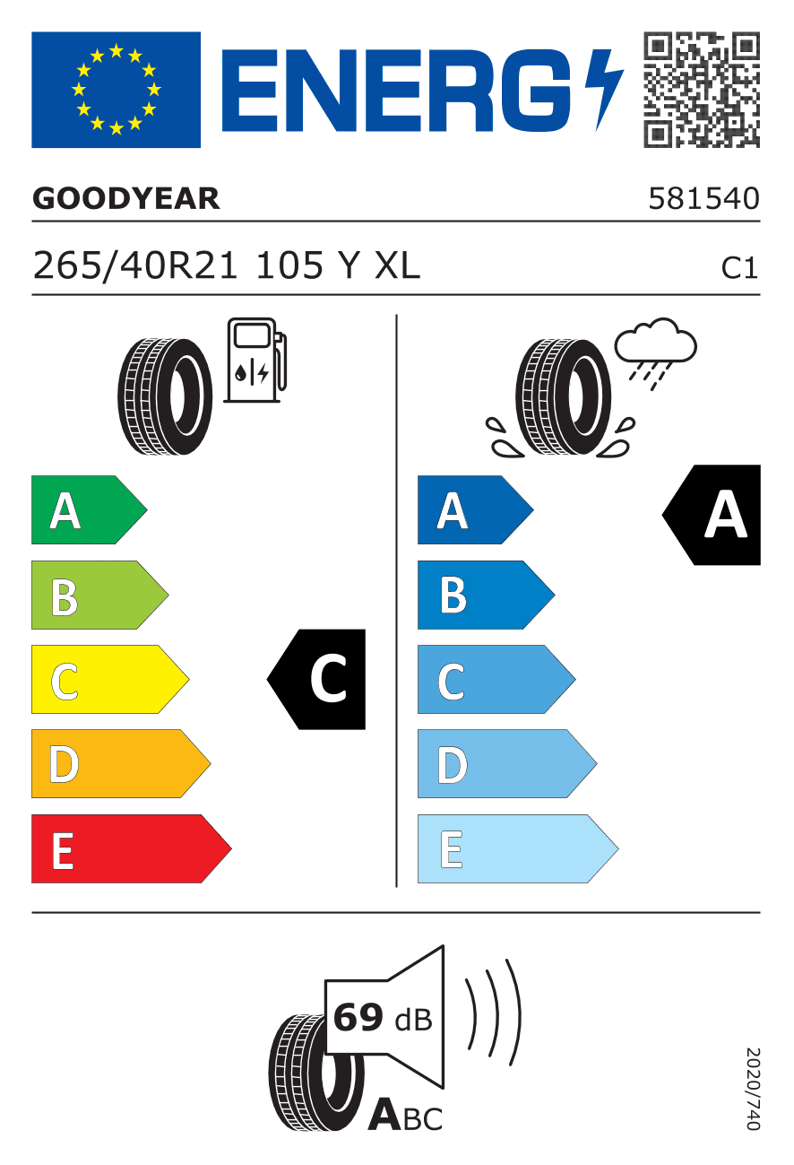 Label — Goodyear Eagle F1 Asymmetric 6 265/40 R21 105Y