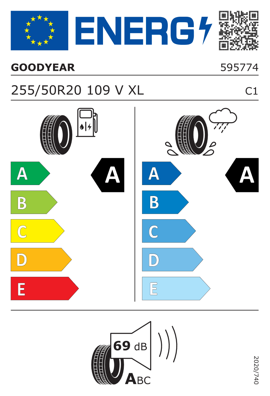 Маркировка — Goodyear Eagle F1 Asymmetric 3 Suv 255/50 R20 109V