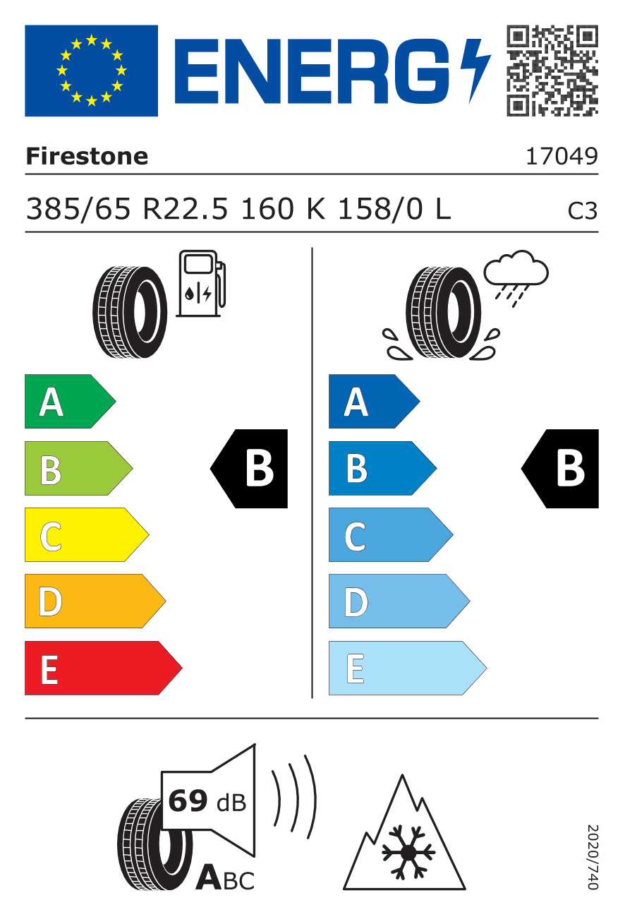Label — Firestone FT524 385/65 R22.5 160K