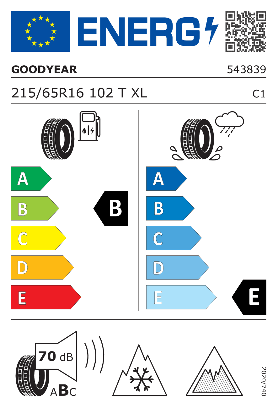 Маркировка — Goodyear Ultragrip Ice 3 215/65 R16 102T