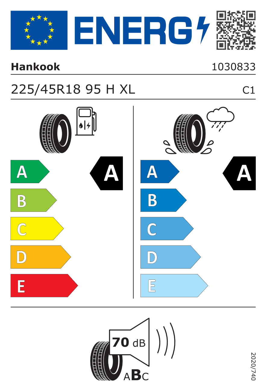 Märgis — Hankook Ventus PRIME4 (K135) 225/45 R18 95H