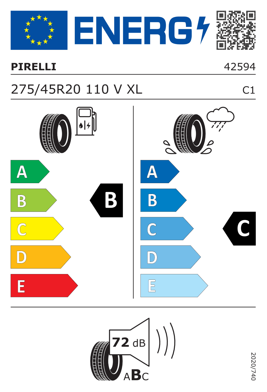 Маркировка — Pirelli Scorpion Verde AS 275/45 R20 110V