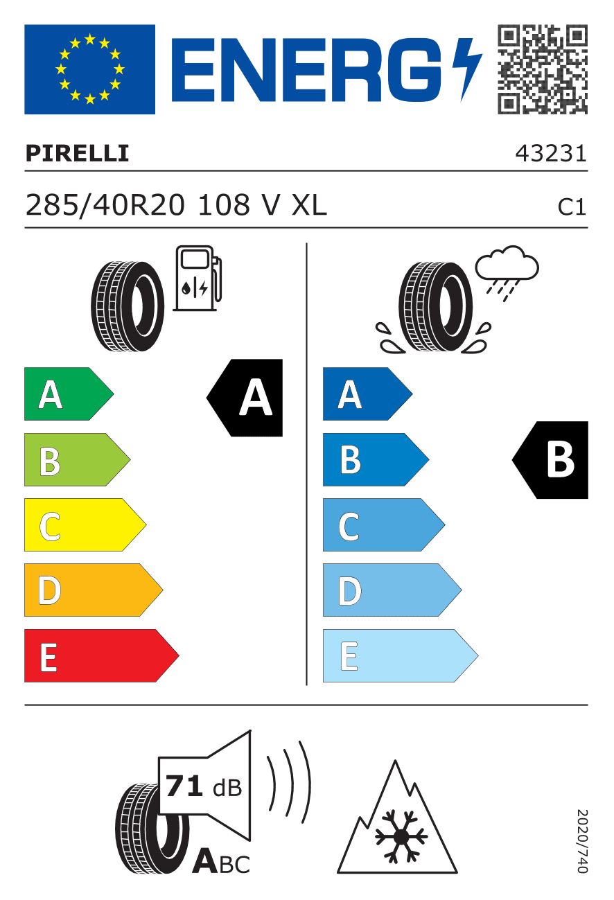 Märgis — Pirelli P Zero Winter 2 285/40 R20 108V