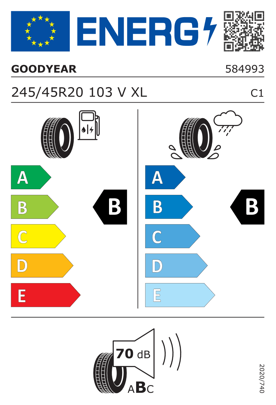 Label — Goodyear Eagle F1 Asymmetric 3 Suv 245/45 R20 103V