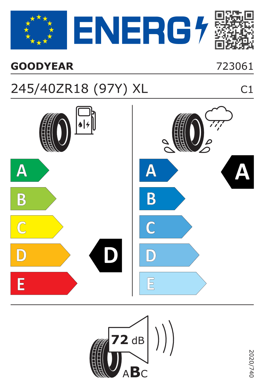 Маркировка — Goodyear Eagle F1 Supersport 245/40 R18 97Y