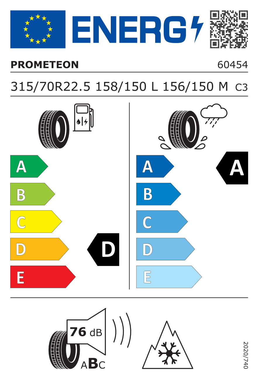 Маркировка — Prometeon R02 Proway Drive 315/70 R22.5 158/150L