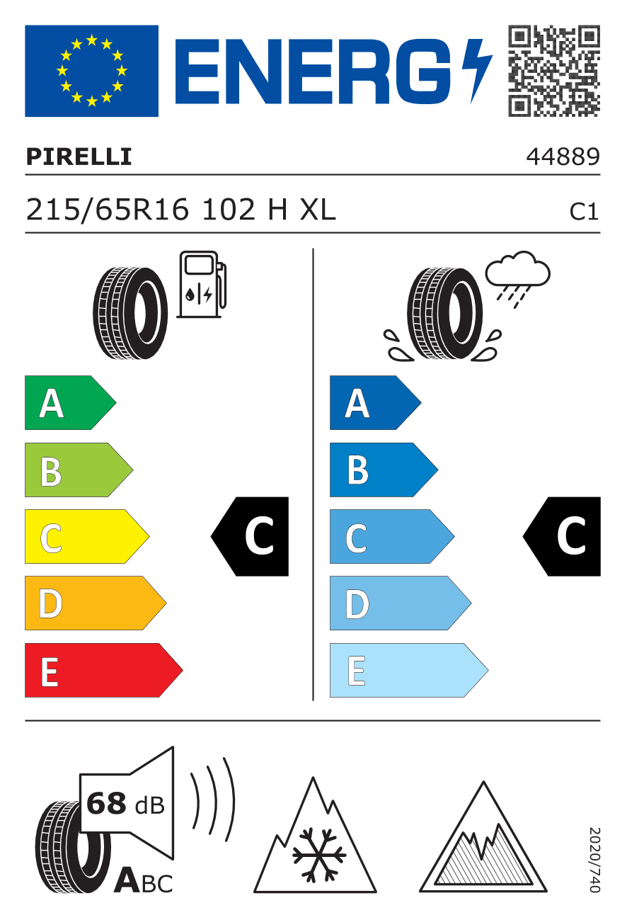 Маркировка — Pirelli Ice Friction 215/65 R16 102H