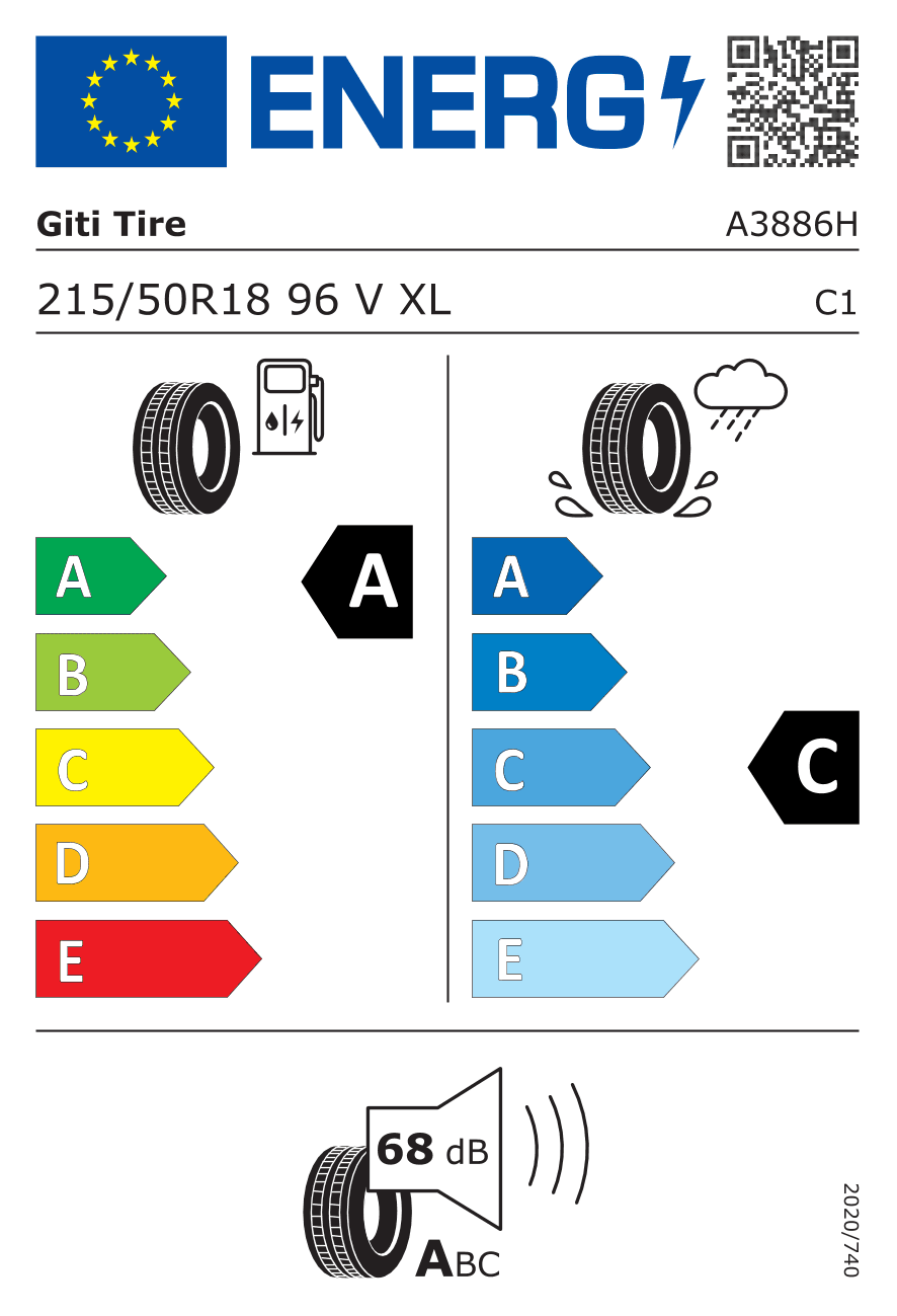 Маркировка — Giti Giticomfort 225V1 215/50 R18 96V