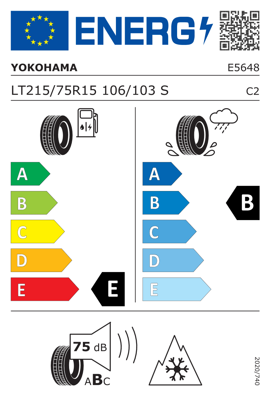 Маркировка — Yokohama Geolandar A/T4 G018 215/75 R15 106/103S