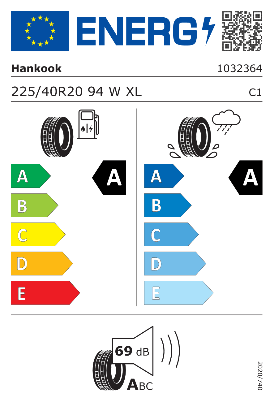 Маркировка — Hankook Ventus Evo Suv (K137A) 225/40 R20 94W
