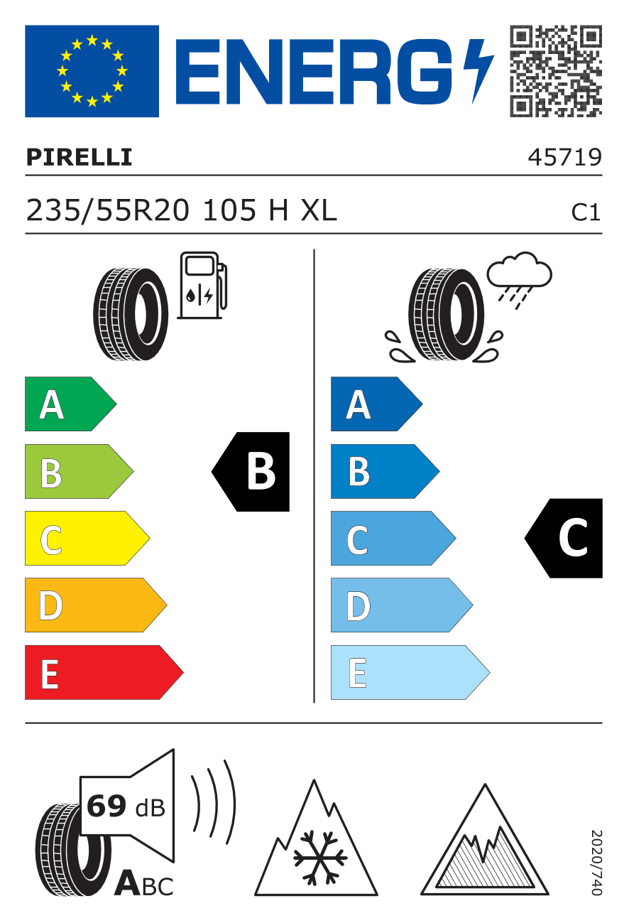 Label — Pirelli Ice Friction 235/55 R20 105H