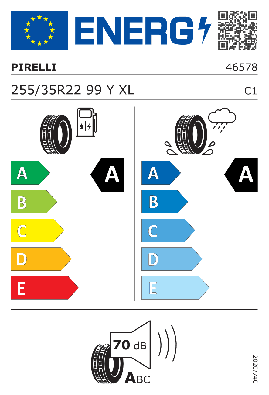 Label — Pirelli P Zero (PZ5) 255/35 R22 99Y