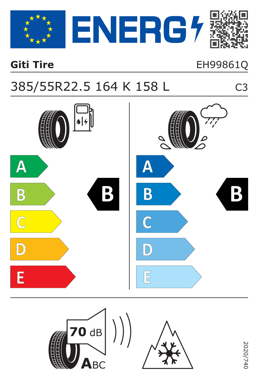Маркировка — Giti GTR955 385/55 R22.5 164K