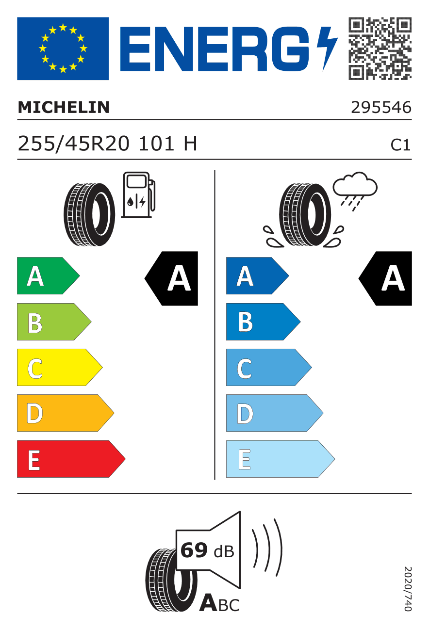 Märgis — Michelin Primacy 5 Energy 255/45 R20 101H