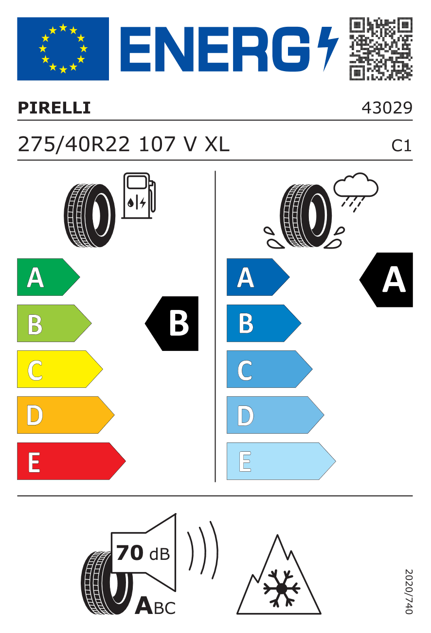 Маркировка — Pirelli Scorpion Winter 2 275/40 R22 107V