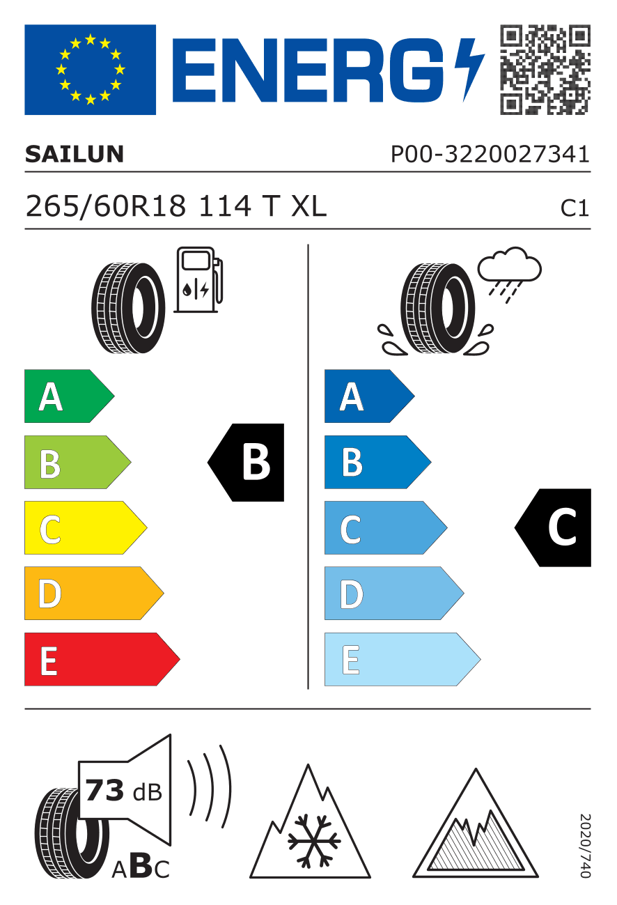 Маркировка — Sailun Ice Blazer Arctic 2 265/60 R18 114T