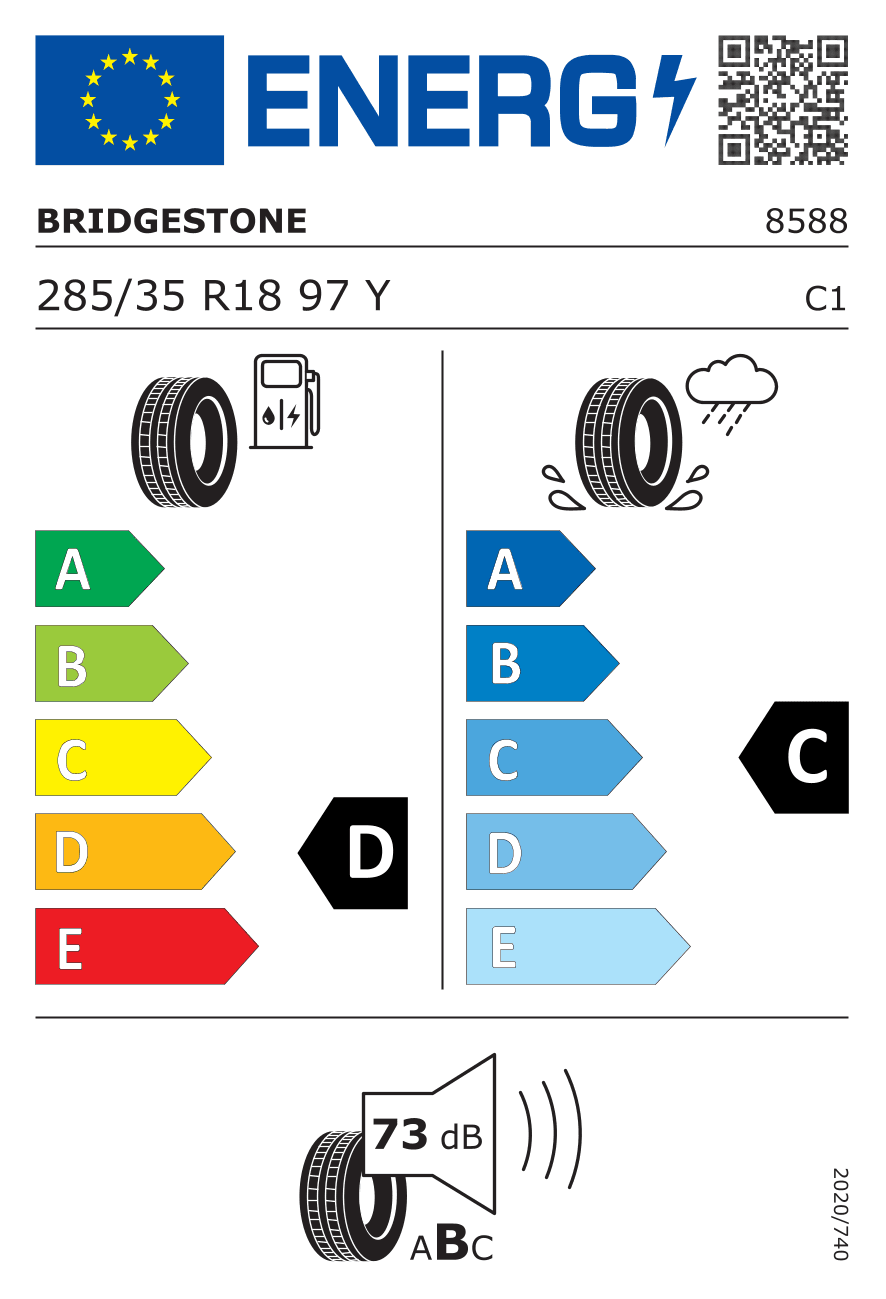 Märgis — Bridgestone Potenza S001 285/35 R18 97Y