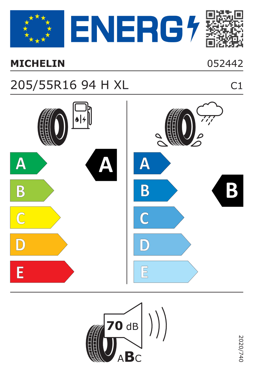 Märgis — Michelin E-Primacy 205/55 R16 94H