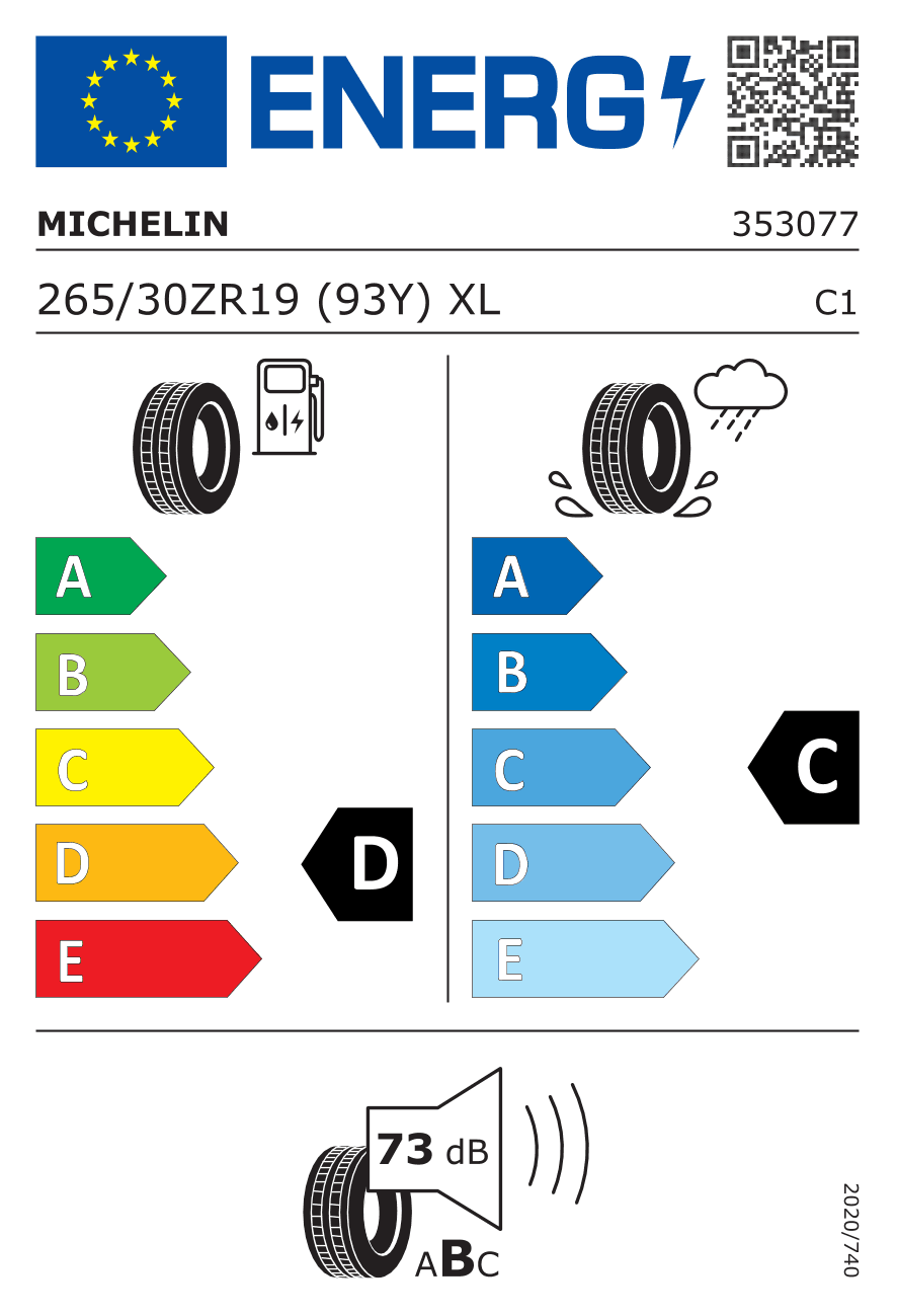 Märgis — Michelin Pilot Sport Cup 2 265/30 R19 93Y
