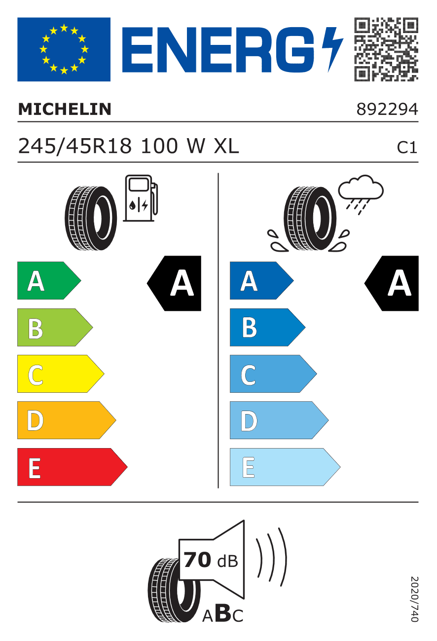 Märgis — Michelin Primacy 4 245/45 R18 100W
