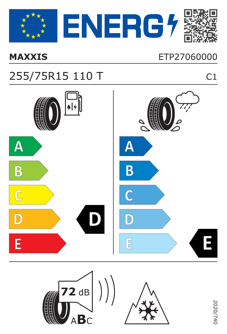 Label — Maxxis Ma-Sw Victra Snow Suv 255/75 R15 110T