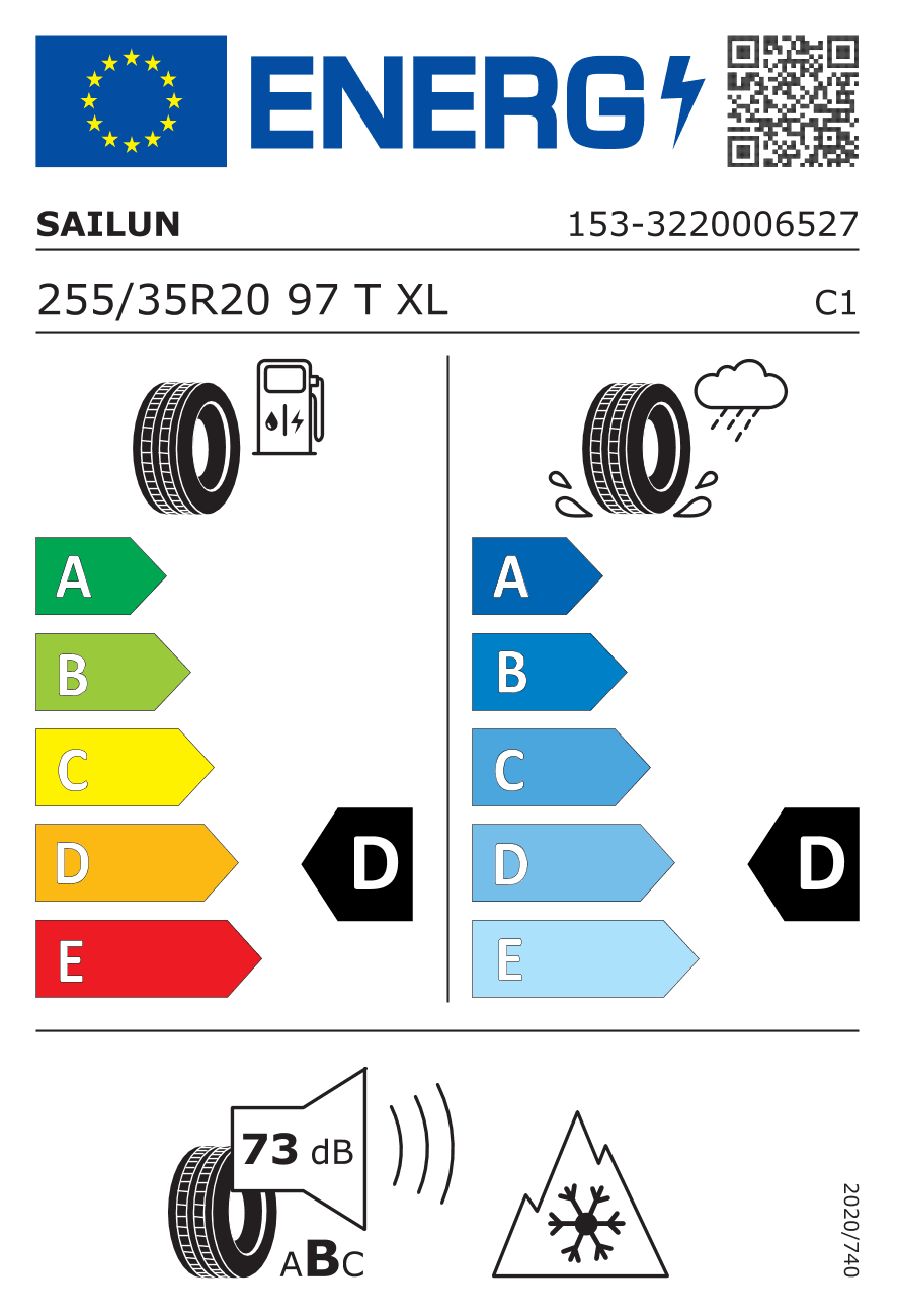 Маркировка — Sailun Ice Blazer WST3 255/35 R20 97T