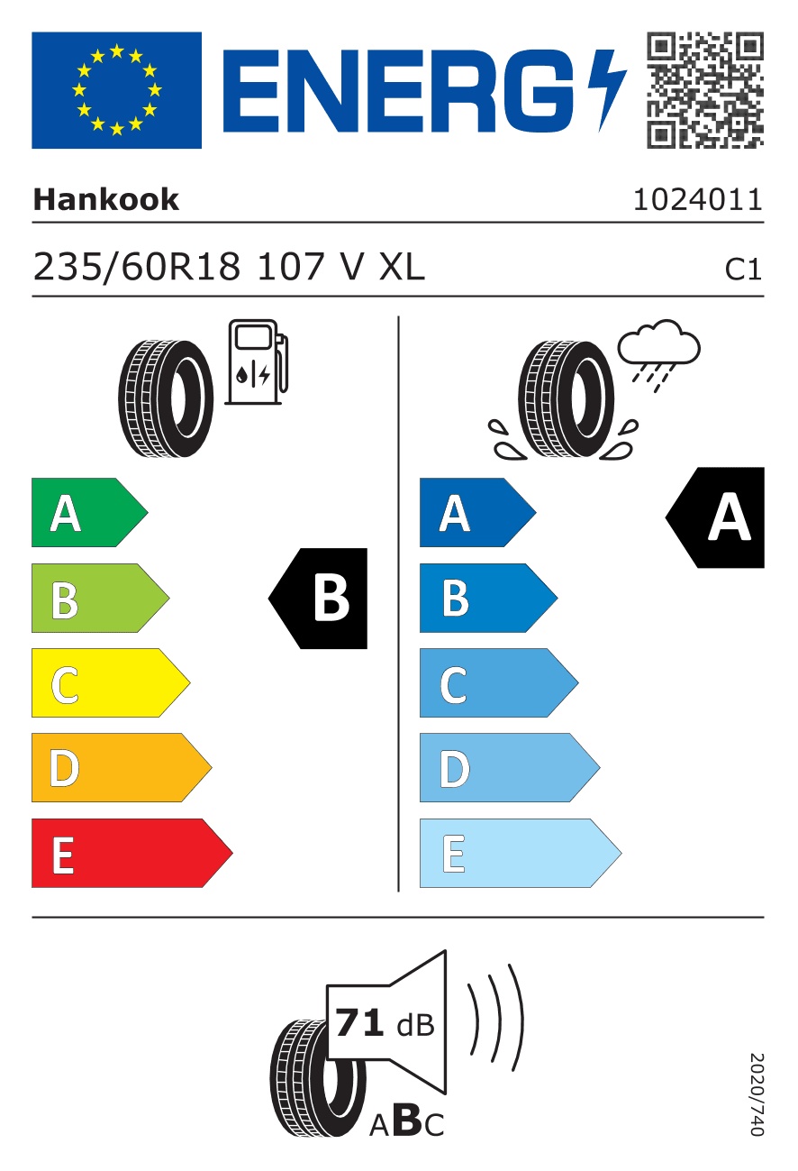 Märgis — Hankook Ventus PRIME3 X (K125A) 235/60 R18 107V