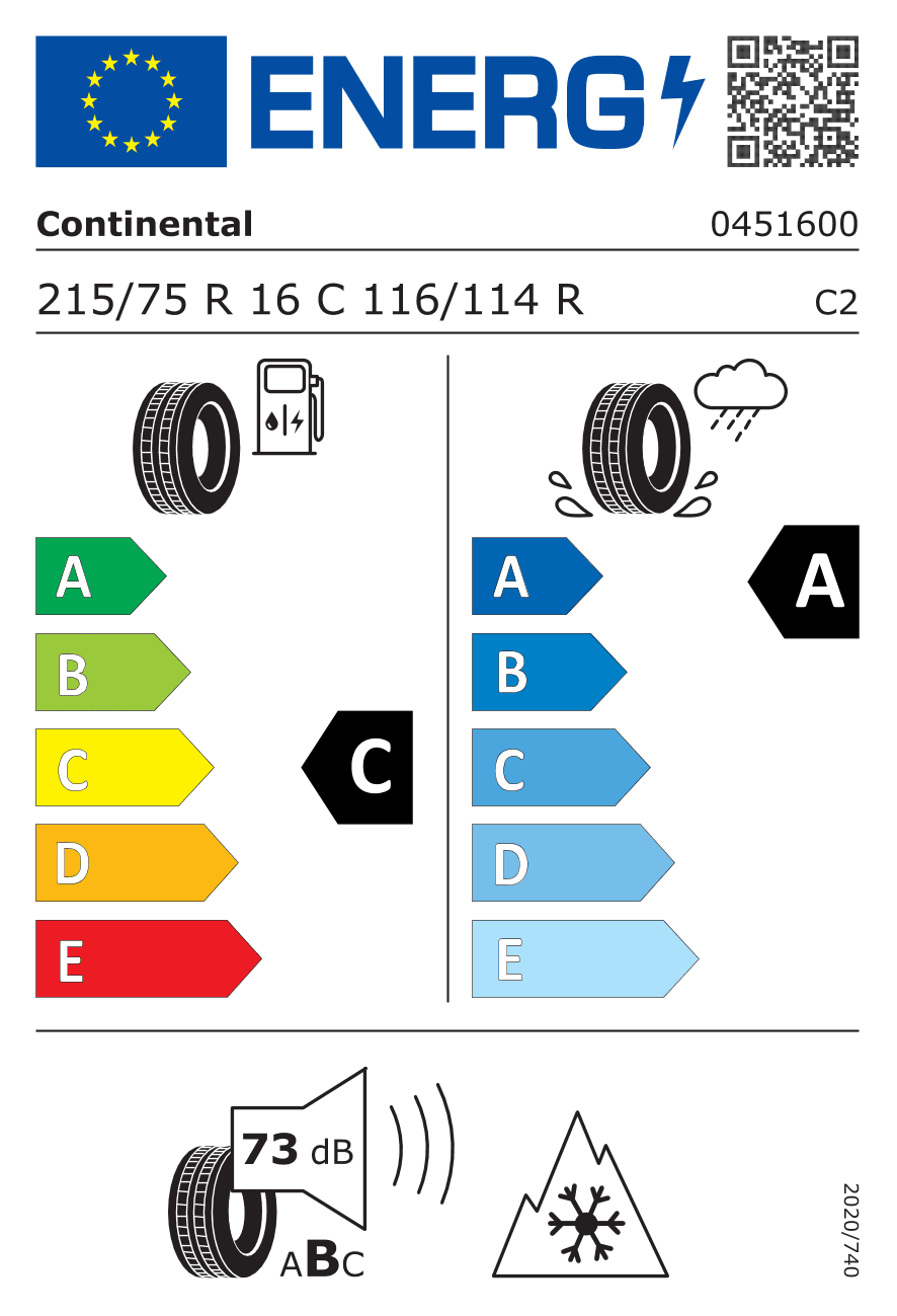 Märgis — Continental Vancontact 4SEASON 215/75 R16C 116/114R