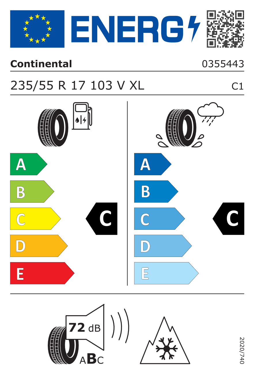 Маркировка — Continental Wintercontact TS850P 235/55 R17 103V