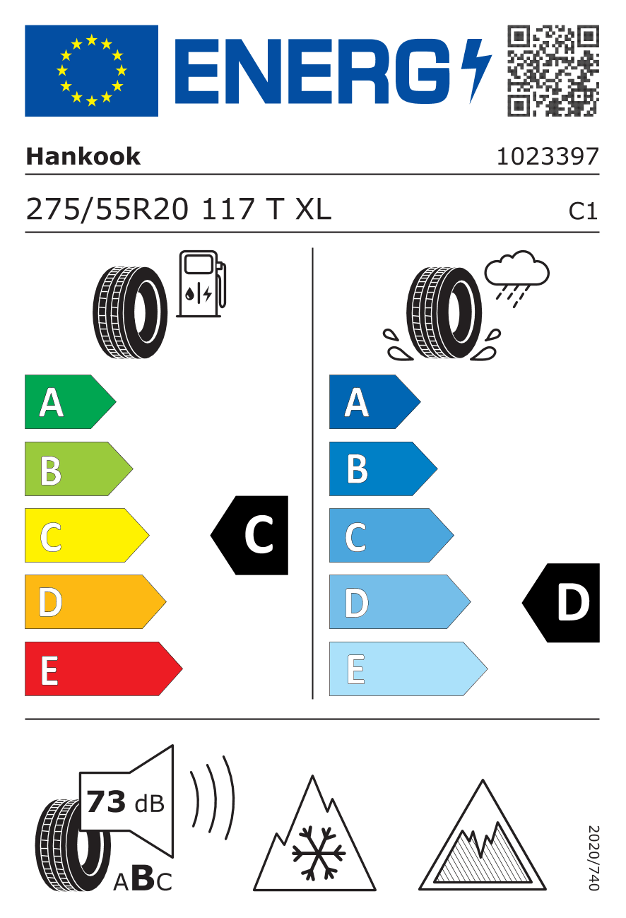 Маркировка — Hankook Winter I*cept X (RW10) 275/55 R20 117T