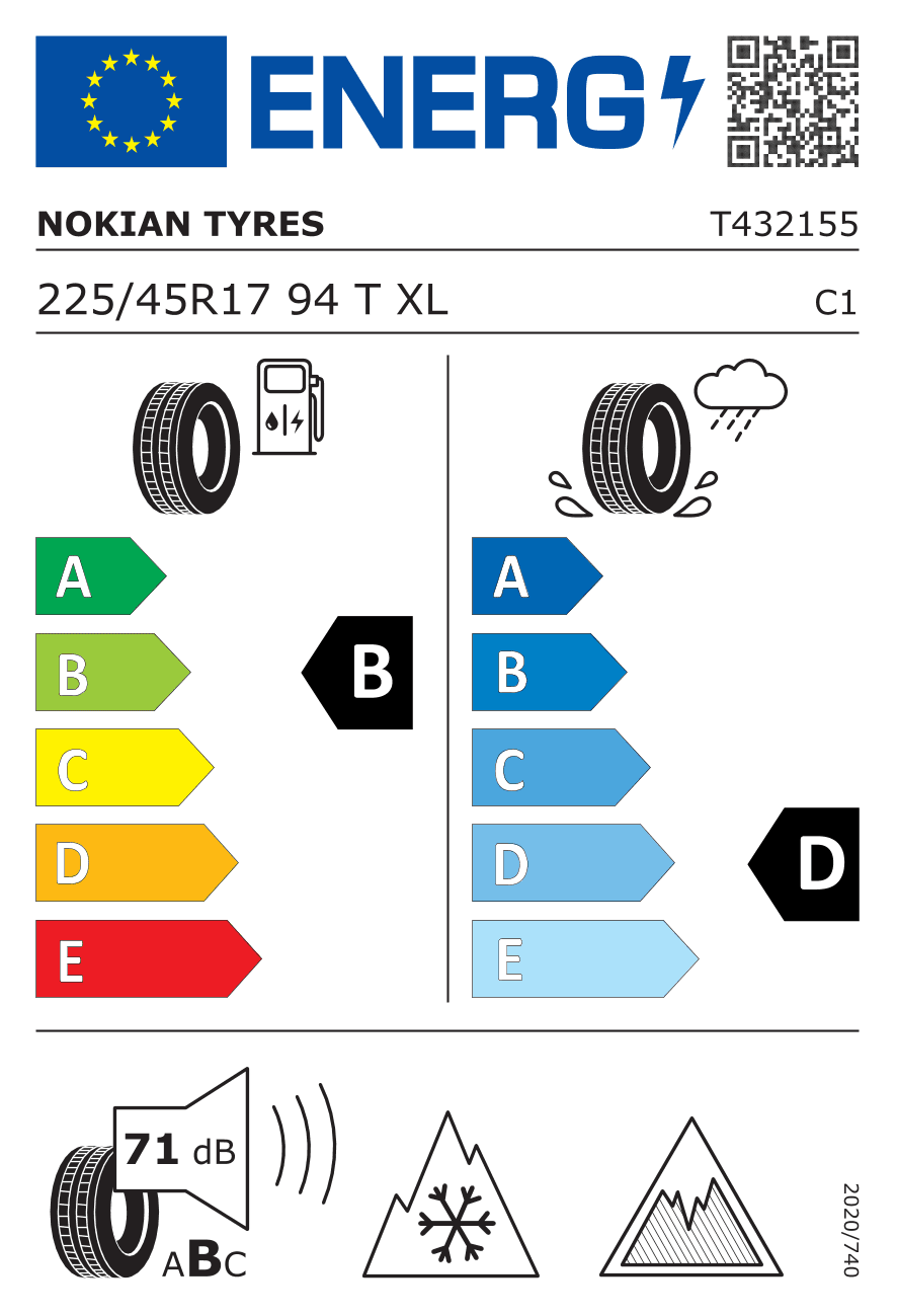 Маркировка — Nokian Hkpl R5 225/45 R17 94T