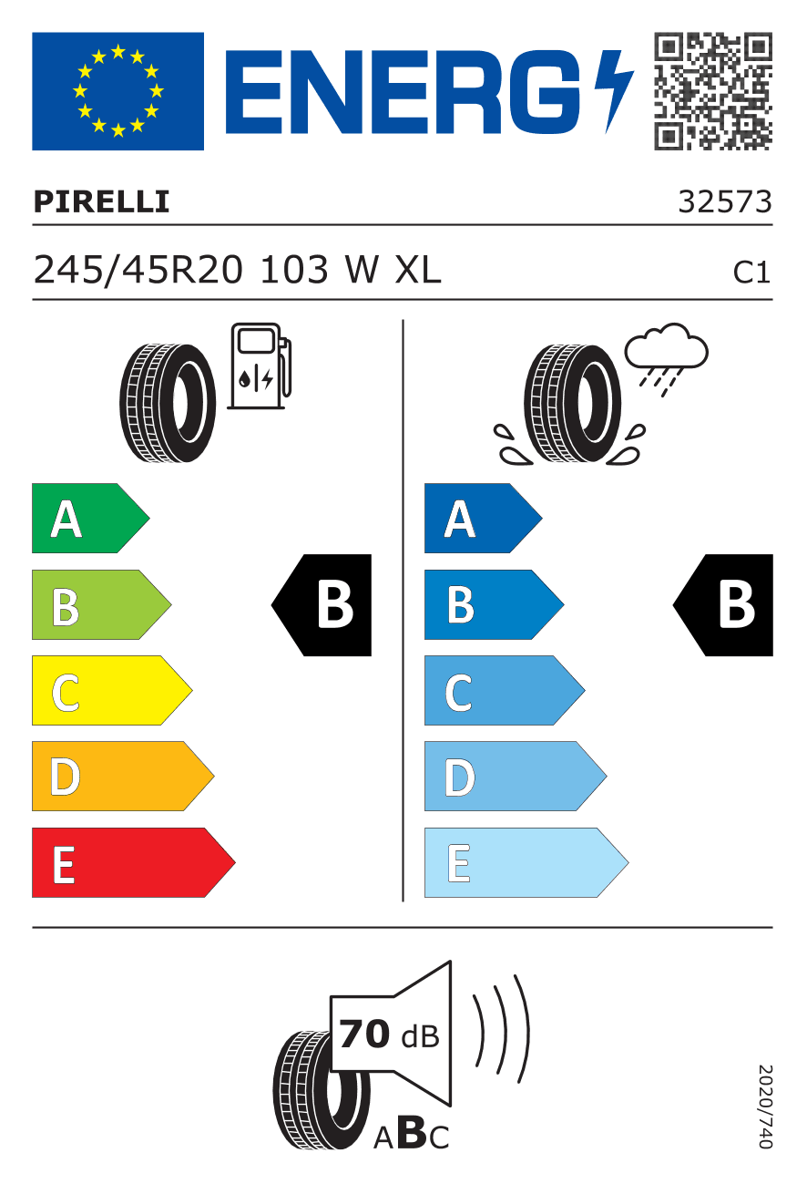Маркировка — Pirelli P Zero Sport 245/45 R20 103W