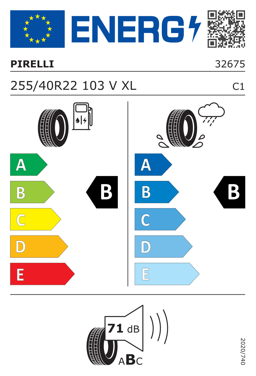 Маркировка — Pirelli P Zero Sport 255/40 R22 103V