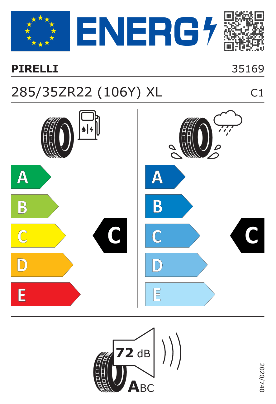 Label — Pirelli Pzero Corsa (PZC4) 285/35 R22 106Y