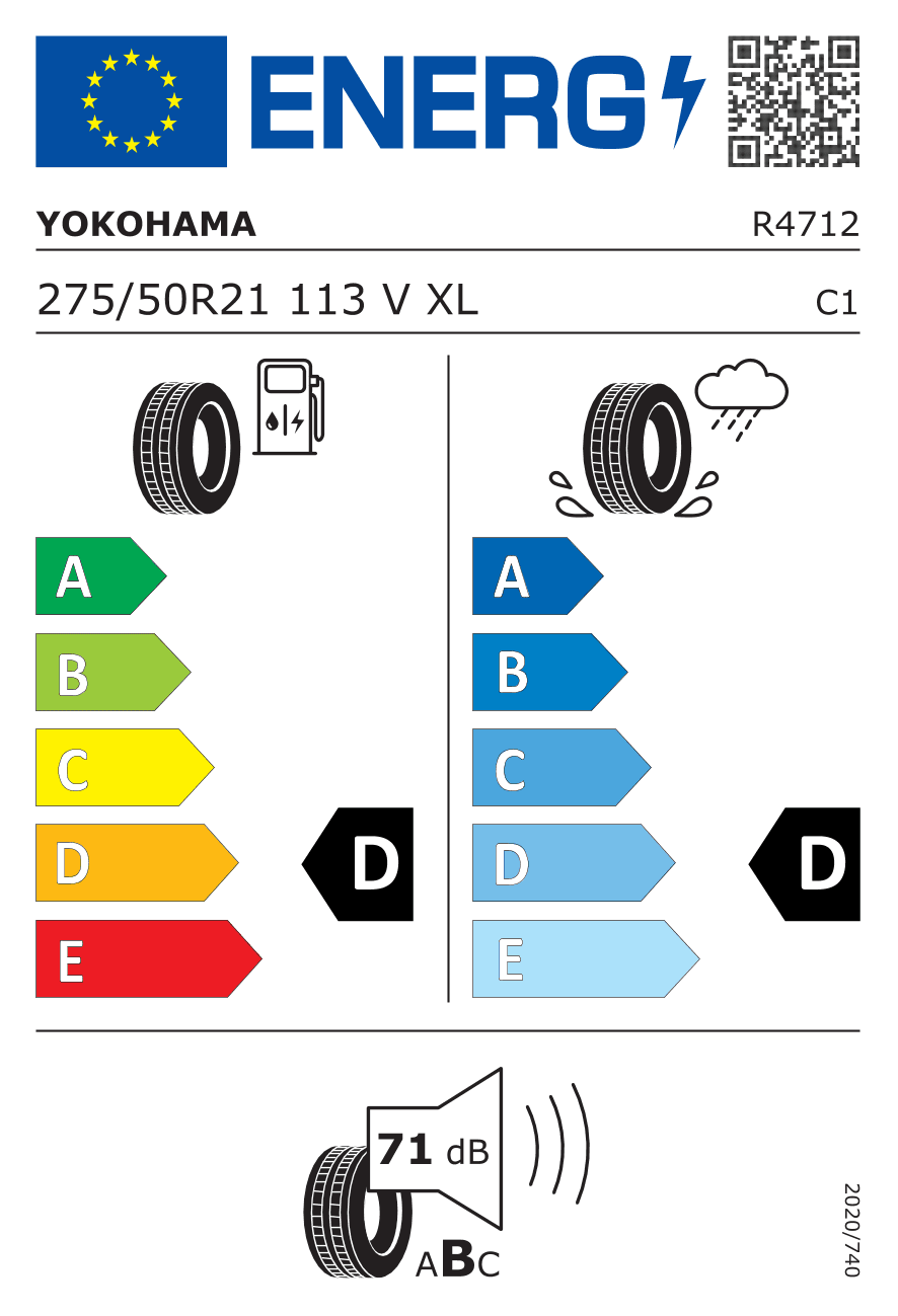 Label — Yokohama Geolandar H/t G056 275/50 R21 113V