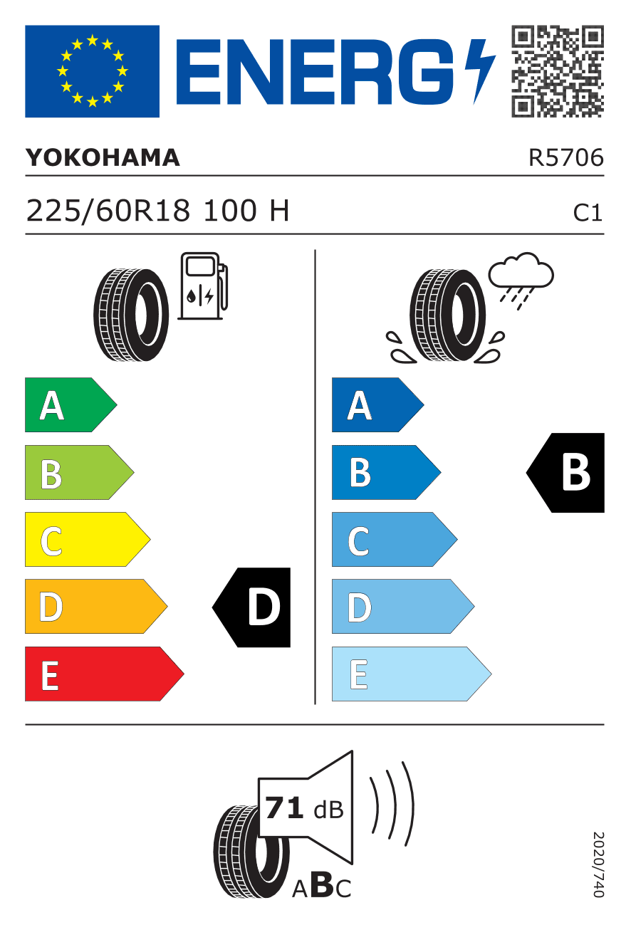 Маркировка — Yokohama Geolandar X-Cv G058 225/60 R18 100H