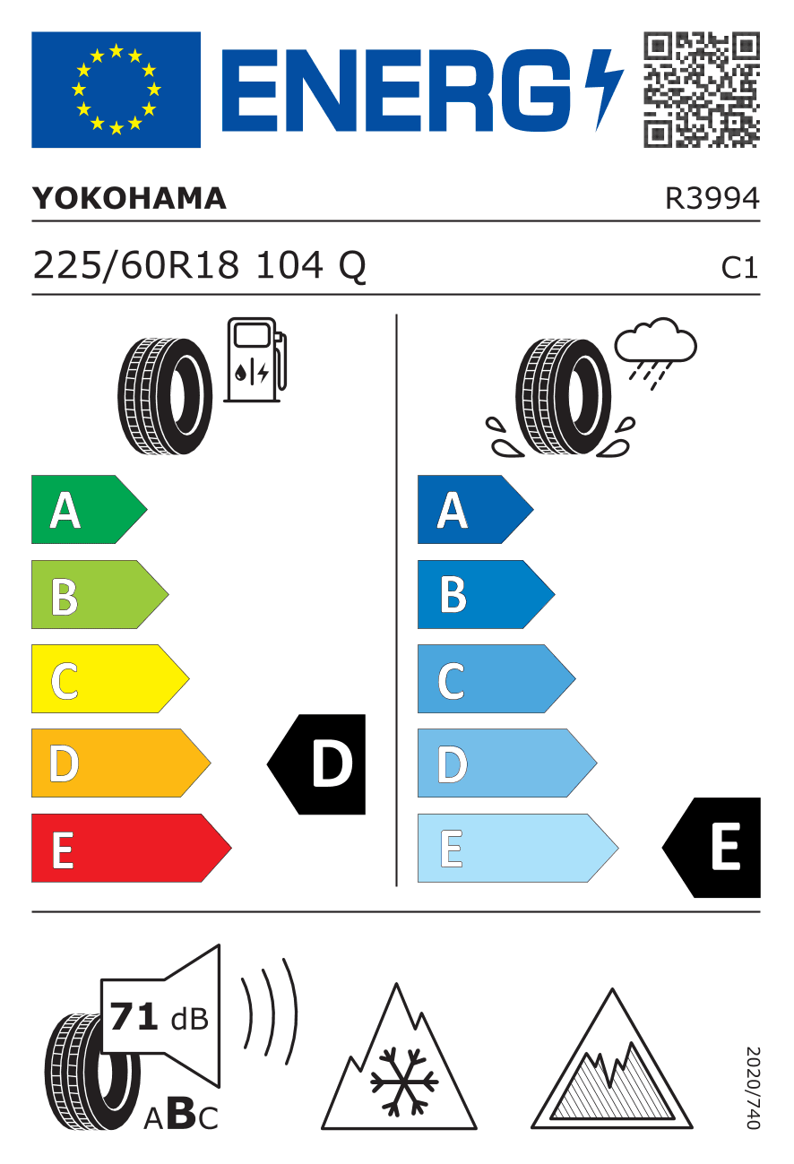 Märgis — Yokohama Iceguard G075 225/60 R18 104Q