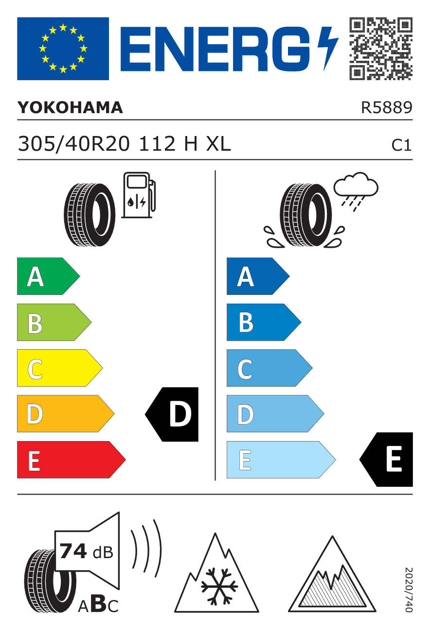 Маркировка — Yokohama Iceguard G075 305/40 R20 112H